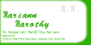 mariann marothy business card