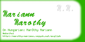 mariann marothy business card
